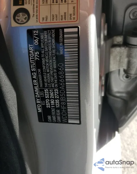 2013 Mercedes-Benz E 350 4Matic from USA, damaged, VIN WDDHF8JB5DA666860
